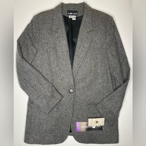 Dead-stock Vintage Sag Harbor Grey Wool Blazer Women’s Sz 16